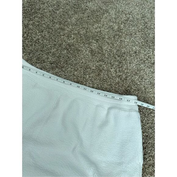 aerie wonder mini skirt white pull on ribbed knit pockets stretch womens size XL - Picture 7 of 10